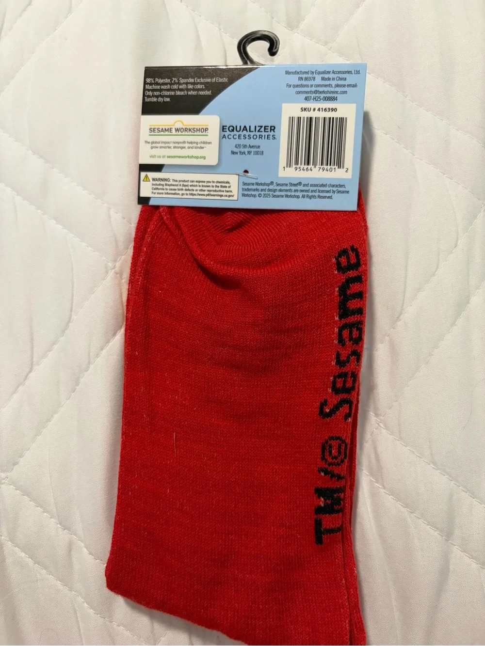 Workshop Republic Clothing Red Sesame Street Crew Socks with Orange Accent